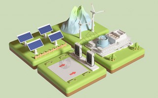 光伏科技插画 科学家创造了新的太阳能电池效率世界纪录，高达325%